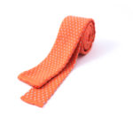 Cravatta di Maglia arancione a pois