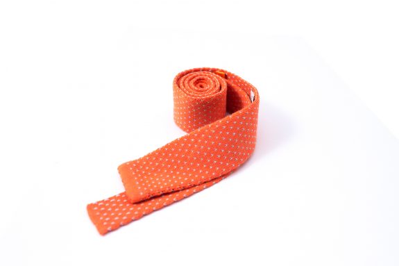 Cravatta di Maglia arancione a pois